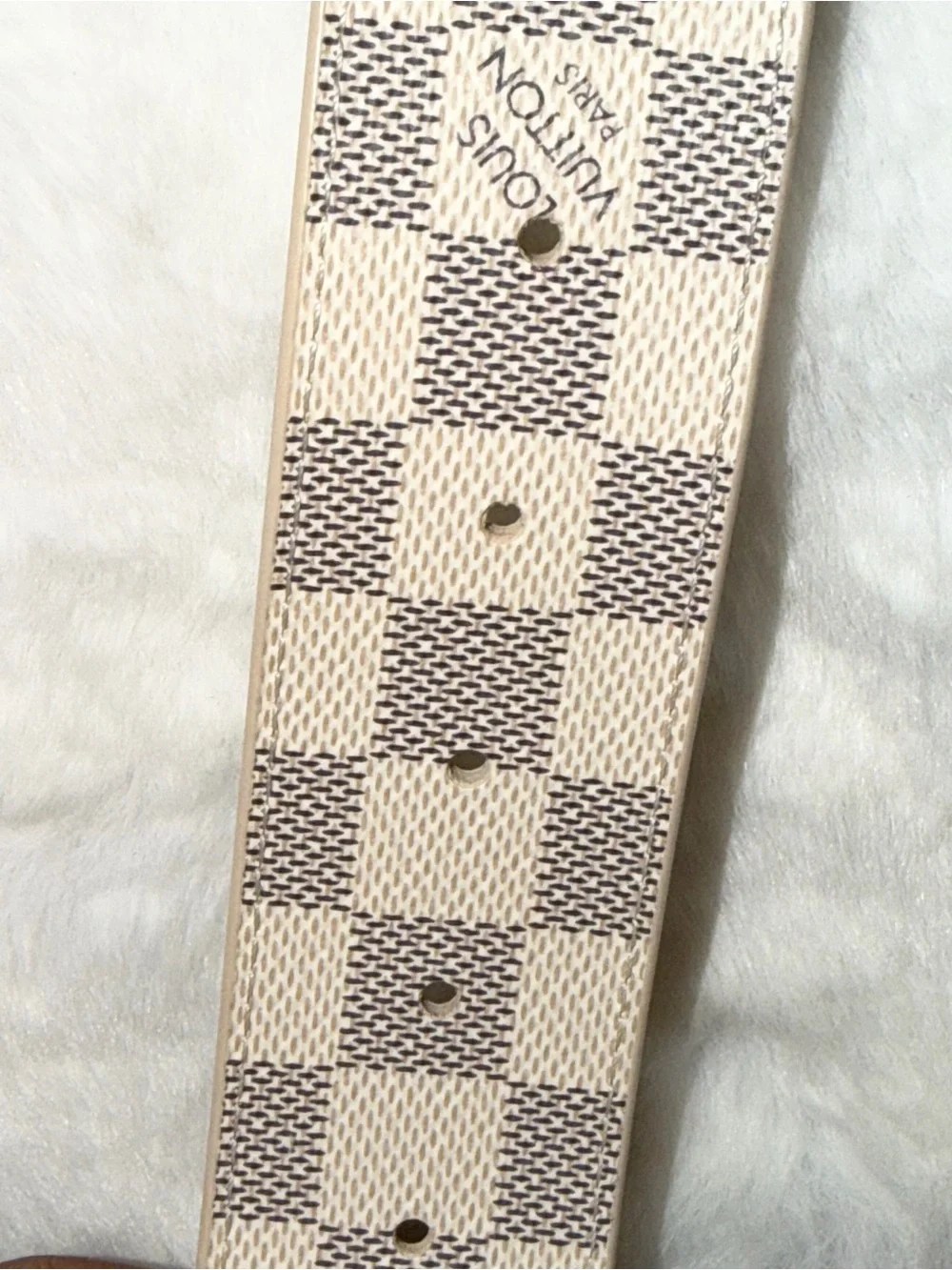Louis Vuitton Damier Azur Belt with Gold Buckle- SIZE 100cm/40inches